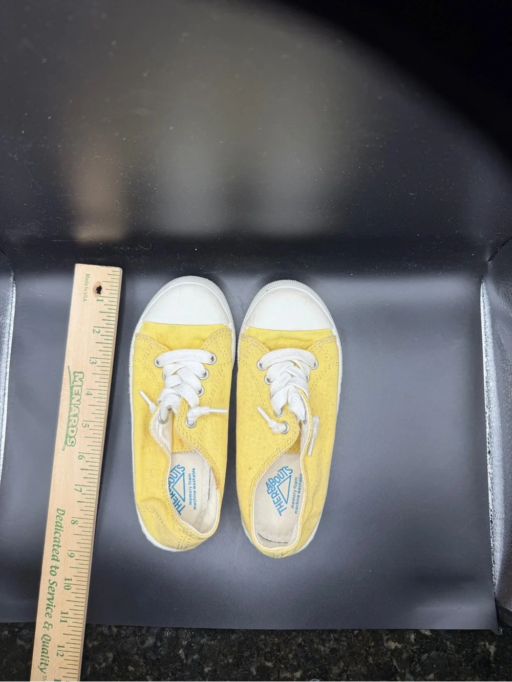 Yellow Canvas Kids Lace-Up Sneakers with White Toe